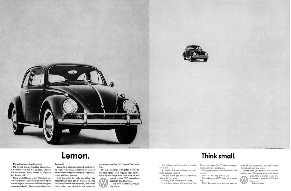 VW BEETLE: 'THINK SMALL' | theadvertisingreviewblog